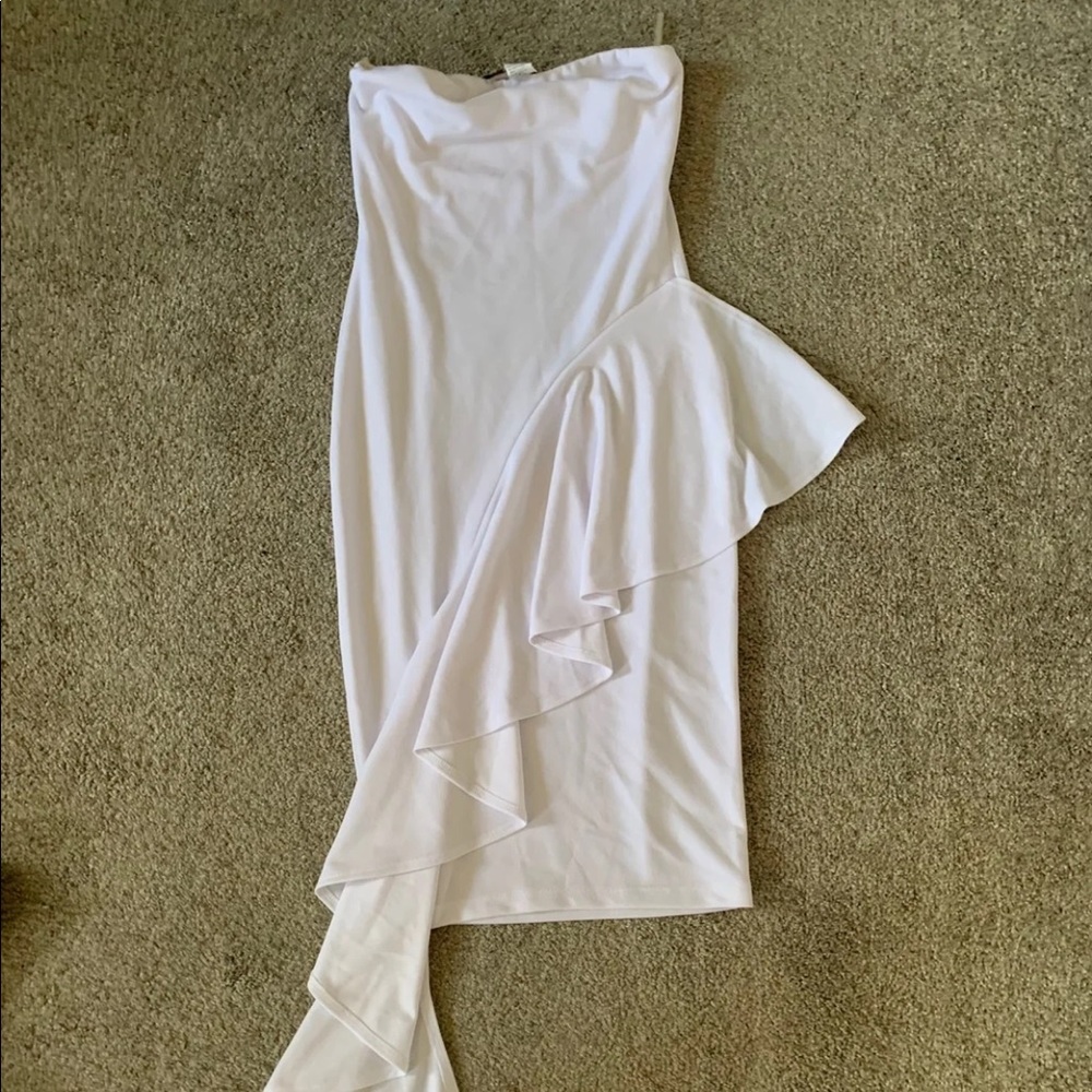 Strapless white dress